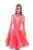 Tarik Ediz - 50262 Crystal Embellished Deep V-neck Taffeta Dress In Pink