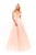 Tarik Ediz - 50267 Rosette Accented Sheer Organza Ballgown In Pink