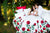 Tarik Ediz - 50275 Deep V-Neck Floral Print Ballgown In White