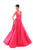 Tarik Ediz - 50283 Sleeveless Deep V-neck Ballgown In Pink