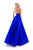 Tarik Ediz - 50283 Sleeveless Deep V-neck Ballgown In Blue