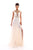 Sheer Neckline Pearl Embellished Tulle Gown 50285 in Ivory
