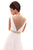 Tarik Ediz - 50285 Sheer Neckline Pearl Embellished Tulle Gown In White