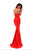 Tarik Ediz - 50286 Statuesque Halter Strap Sheath Gown In Red