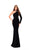 Tarik Ediz - 50288 Embellished High Neck Single Long Sleeve Dress In Black