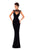 Tarik Ediz - 50289 Embellished Illusion High Neck Sheath Dress In Black