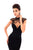 Tarik Ediz - 50289 Embellished Illusion High Neck Sheath Dress In Black