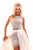 Tarik Ediz - 50299 Two Piece Sheath Dress With Overskirt In White