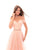 Tarik Ediz - 50301 Ruched Off Shoulder A-line Dress In Orange