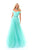 Tarik Ediz - 50301 Ruched Off Shoulder A-line Dress In Green