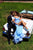 Tarik Ediz - 50301 Ruched Off Shoulder A-line Dress In Blue