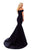 Tarik Ediz - 50302 Crystal-Beaded Choker Taffeta Mermaid Gown In Black
