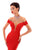 Tarik Ediz - 50302 Crystal-Beaded Choker Taffeta Mermaid Gown In Red