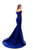 Tarik Ediz - 50302 Crystal-Beaded Choker Taffeta Mermaid Gown In Blue