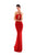 Tarik Ediz - 50305 Plunging Cutout Sleeveless Mermaid Gown In Red