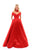 Tarik Ediz - 50310 Off-Shoulder Taffeta Ballgown with Choker In Red