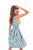 Tarik Ediz - 50316 Deep V-neck A-line Short Dress In Blue