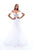Tarik Ediz - 50319 Off-Shoulder Embellished Lace A-line Gown In White