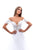 Tarik Ediz - 50319 Off-Shoulder Embellished Lace A-line Gown In White
