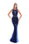 Tarik Ediz - 50327 Bateau Neck Embellished Mermaid Gown In Blue