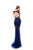 Tarik Ediz - 50327 Bateau Neck Embellished Mermaid Gown In Blue