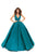 Tarik Ediz - 50402 Sleeveless V Neck Taffeta Prom Dress In Green