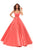Tarik Ediz - 50403 Strappy Back Sleeveless Satin Ballgown In Orange