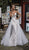 Tarik Ediz - 50405 Plunging V Neck Lace Gown with Overskirt In White