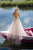 Tarik Ediz - 50405 Plunging V Neck Lace Gown with Overskirt In White