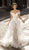 Tarik Ediz - 50410 Floral Embroidered Fitted Dress With Overskirt In White