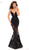 Tarik Ediz - 50412 Floral Lace Deep V-neck Mermaid Gown In Black