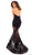 Tarik Ediz - 50412 Floral Lace Deep V-neck Mermaid Gown In Black