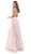 Tarik Ediz - 50418 Floral Lace Deep V-neck A-line Dress In Pink