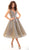 Tarik Ediz - 50425 Deep V-neck A-line Dress With Lace Up Back In White