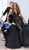 Tarik Ediz - 50431 Embroidered Deep V-neck Dress With Overskirt In Black