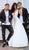 Tarik Ediz - 50431 Embroidered Deep V-neck Dress With Overskirt In White