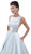 Tarik Ediz - 50433 Embellished Jewel Neck Ballgown In Silver