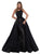 Tarik Ediz - 50435 Lace Embroidered Taffeta Gown With Overskirt In Black
