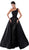 Tarik Ediz - 50435 Lace Embroidered Taffeta Gown With Overskirt In Black