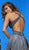 Tarik Ediz - 50436 Embellished Deep V-neck A-line Dress In Gray