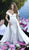 Tarik Ediz - 50437 Embroidered Plunging Off-Shoulder Trumpet Dress In White
