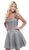 Tarik Ediz - 50440 Crystal Beaded A-line Cocktail Dress In White