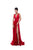 Tarik Ediz - Plunging V-Neck Pleated Gown with Slit 50449