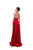 Tarik Ediz - Plunging V-Neck Pleated Gown with Slit 50449