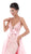Tarik Ediz - 50452 Bedazzled Deep V-neck Dress With Overskirt In Pink