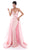 Tarik Ediz - 50452 Bedazzled Deep V-neck Dress With Overskirt In Pink