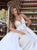 Tarik Ediz - 50452 Bedazzled Deep V-neck Dress With Overskirt In White