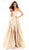 Tarik Ediz - 50455 Strapless Sweetheart Jacquard A-line Dress In Neutral
