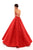 Tarik Ediz - 50456 Plunging V-Neck Strappy Open Back Ballgown In Red