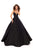 Tarik Ediz - 50456 Plunging V-Neck Strappy Open Back Ballgown In Black